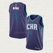 Camiseta Malik Monk NO 1 Charlotte Hornets Statement Edition Violeta