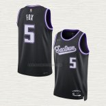 Camiseta NO 5 Sacramento Kings Ciudad 2021-22 Negro De'Aaron Fox