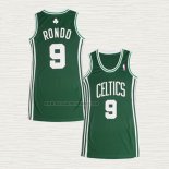 Camiseta Rajon Rondo NO 9 Mujer Boston Celtics Icon Verde