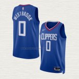 Camiseta Russell Westbrook NO 0 Los Angeles Clippers Icon 2022-23 Azul