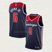 Camiseta Troy Brown Jr. NO 6 Washington Wizards Statement Azul