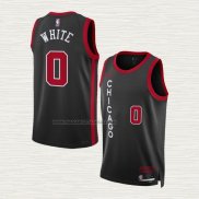 Camiseta Coby White NO 0 Chicago Bulls Ciudad 2023-24 Negro
