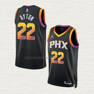 Camiseta Deandre Ayton NO 22 Phoenix Suns Statement 2022-23 Negro