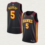 Camiseta Dejounte Murray NO 5 Atlanta Hawks Statement 2022-23 Negro