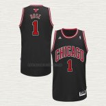 Camiseta Derrick Rose NO 1 Chicago Bulls Retro Negro
