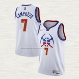 Camiseta Facundo Campazzo NO 7 Denver Nuggets Earned 2020-21 Blanco