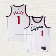 Camiseta James Harden NO 1 Los Angeles Clippers Association 2024-25 Blanco
