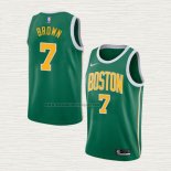 Camiseta Jaylen Brown NO 7 Boston Celtics Earned 2018-19 Verde