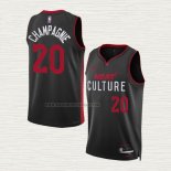 Camiseta Justin Champagnie NO 20 Miami Heat Ciudad 2023-24 Negro
