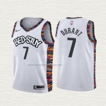 Camiseta Kevin Durant NO 7 Nino Brooklyn Nets Ciudad 2019-20 Blanco