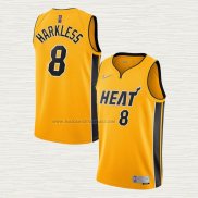 Camiseta Maurice Harkless NO 8 Miami Heat Earned 2020-21 Oro