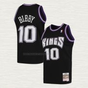 Camiseta Mike Bibby NO 10 Sacramento Kings Mitchell & Ness 2001-02 Negro