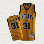 Camiseta Reggie Miller NO 31 Indiana Pacers Retro Amarillo