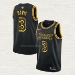 Camiseta Anthony Davis NO 3 Los Angeles Lakers Ciudad 2019 Negro