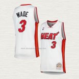 Camiseta Dwyane Wade NO 3 Miami Heat Mitchell & Ness 2005-06 Blanco
