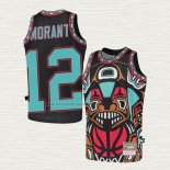 Camiseta Ja Morant NO 12 Memphis Grizzlies Mitchell & Ness Big Face Negro