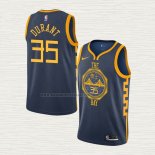 Camiseta Kevin Durant NO 35 Golden State Warriors Ciudad 2018-19 Azul