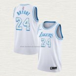 Camiseta Kobe Bryant NO 24 Los Angeles Lakers Ciudad 2020-21 Blanco