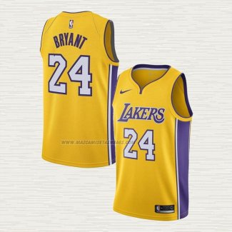 Camiseta Kobe Bryant NO 24 Los Angeles Lakers Icon 2017-18 Amarillo