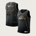 Camiseta Kobe Bryant NO 24 Nino Los Angeles Lakers Golden Edition Negro