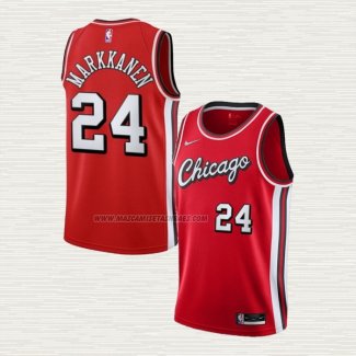 Camiseta Lauri Markkanen NO 24 Chicago Bulls Ciudad 2021-22 Rojo