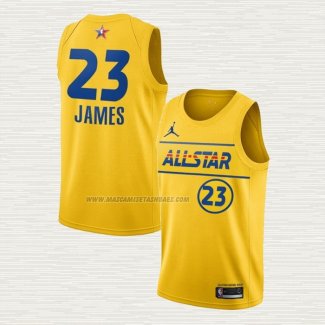 Camiseta LeBron James NO 23 Los Angeles Lakers All Star 2021 Oro