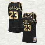 Camiseta Michael Jordan NO 23 Chicago Bulls Retro 1998 NBA Fianls Negro