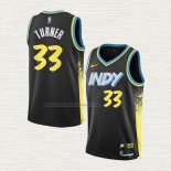 Camiseta Myles Turner NO 33 Indiana Pacers Ciudad 2023-24 Negro