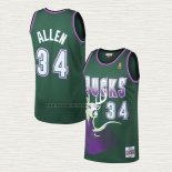Camiseta Ray Allen NO 34 Milwaukee Bucks Mitchell & Ness 1996-97 Verde