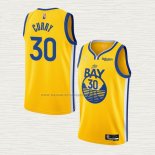 Camiseta Stephen Curry NO 30 Golden State Warriors Statement 2021 Oro