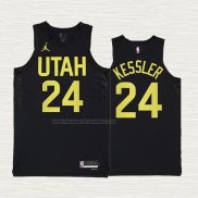Camiseta Walker Kessler NO 24 Utah Jazz Statement 2022-23 Negro